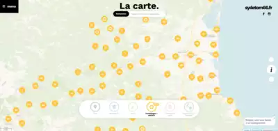 Carte de géolocalisation colonnes à emballages ménagers recyclables