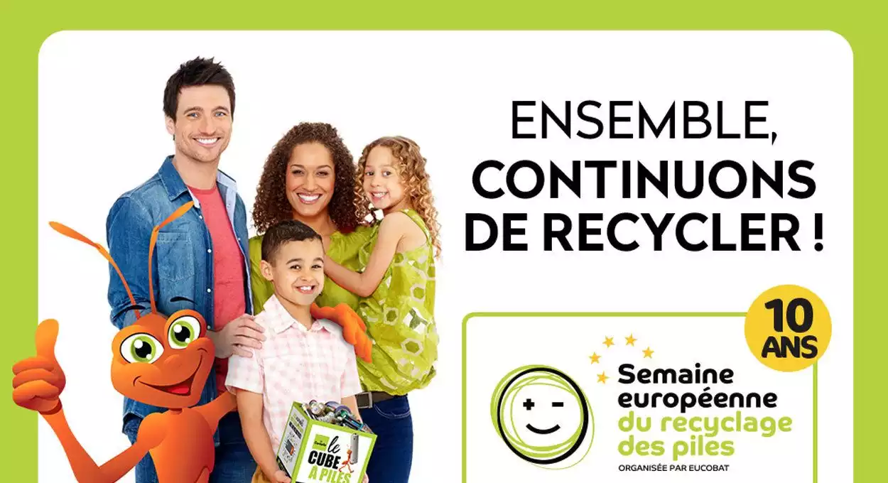 Du  09 au 15 septembre, c'est la SEMAINE EUROPÉENNE DU RECYCLAGE DES PILES !